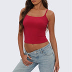 Damen-Camisole mit eckigem Ausschnitt – doppelt gefüttert, blickdicht, verstellbare Träger