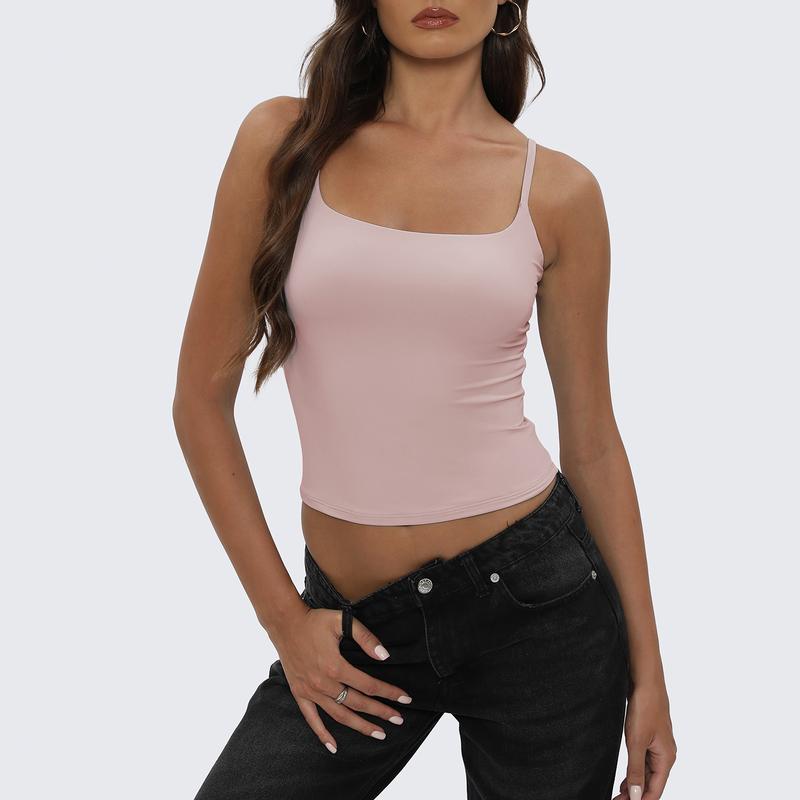 Damen-Camisole mit eckigem Ausschnitt – doppelt gefüttert, blickdicht, verstellbare Träger