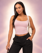 Damen-Camisole mit eckigem Ausschnitt – doppelt gefüttert, blickdicht, verstellbare Träger