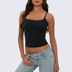 Damen-Camisole mit eckigem Ausschnitt – doppelt gefüttert, blickdicht, verstellbare Träger