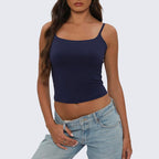 Damen-Camisole mit eckigem Ausschnitt – doppelt gefüttert, blickdicht, verstellbare Träger