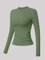 Nylyo second-skin long sleeve top in Forest green