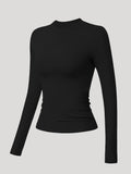 Nylyo second-skin long sleeve top in Midnight black