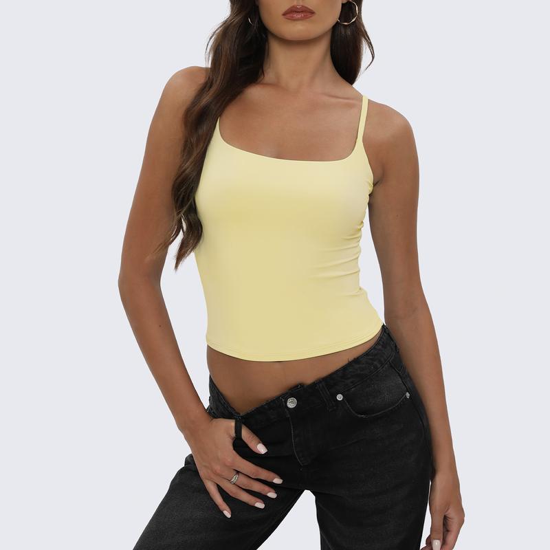 Damen-Camisole mit eckigem Ausschnitt – doppelt gefüttert, blickdicht, verstellbare Träger