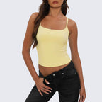 Damen-Camisole mit eckigem Ausschnitt – doppelt gefüttert, blickdicht, verstellbare Träger