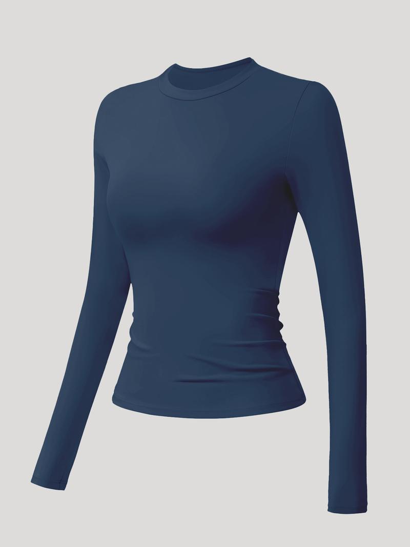 Nylyo second-skin long sleeve top in Navy